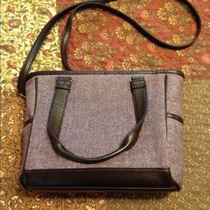 Thirty One Mini Cindy purse in Plum Tweed